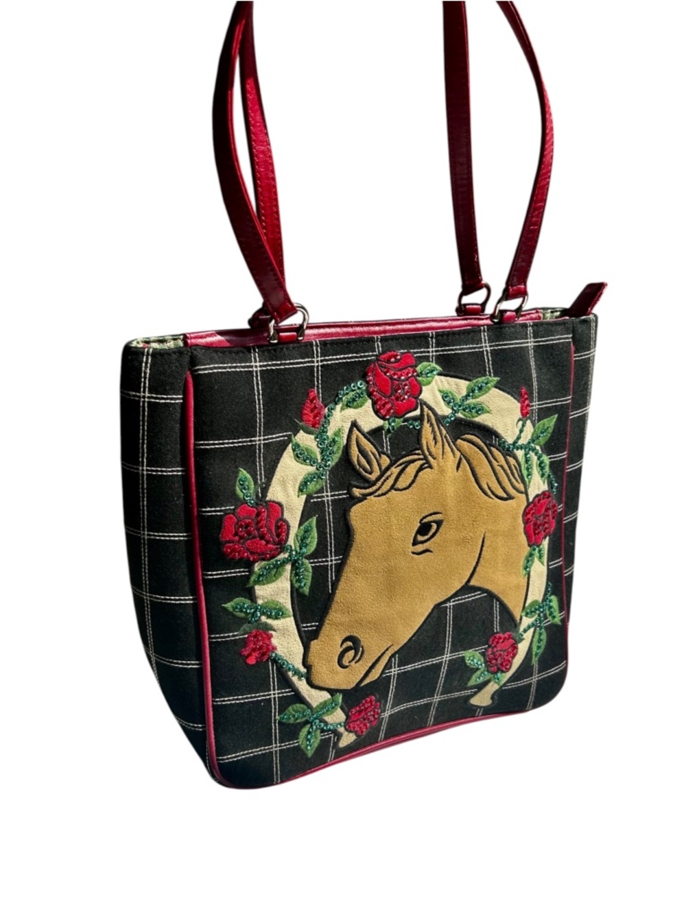 Vintage Y2K Isabella Fiore Lucky Darla Kentucky Derby Tote Bag